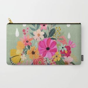 Carry all  Floral Zipper Pouch